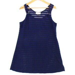 J Valdi Swim Dress Cover Up Womens Navy Blue Sleeveless Knit Breathable Size XL
